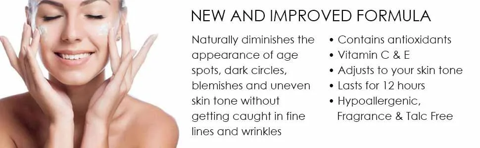 Magic Minerals by Jerome Alexander Mineral Powder Foundation with Color Correctors, Antioxidant Skincare Formula (Medium) Medium Powder 2pc - New and Improved Formula, contains antioxidants, vitamin c & e, lasts 12 hours, hypoallergenic