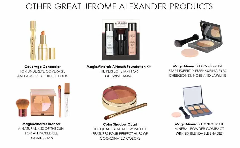 Magic Minerals by Jerome Alexander Mineral Powder Foundation with Color Correctors, Antioxidant Skincare Formula (Medium) Medium Powder 2pc - Other Great Jerome Alexander Products