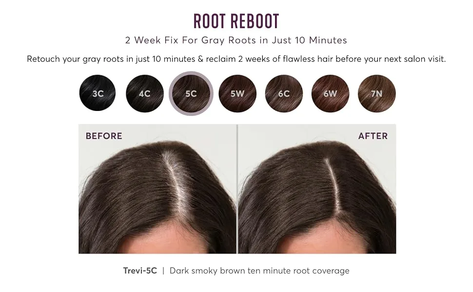 Madison Reed Root Reboot Demi-Permanent Root Touch Up, Cool Dark Brown - 5C Trevi, 10 Minute Root Coverage to Blend Grays, Ammonia-Free, Single Use Trevi 5C - trevi