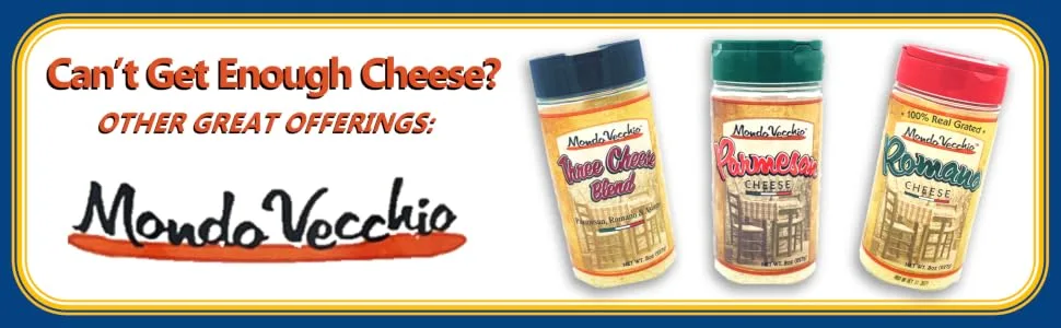 Mac Yourself | Delicious Cheddar Cheese Sauce Mix | Perfect Cheese Powder for Macaroni, Nachos, Veggies and More | 9.3 oz - Cant get enough Cheese? Other great offerings include Mondo Vecchio's grated cheese options.