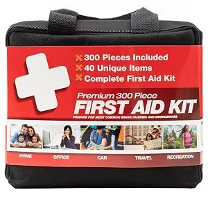 M2 BASICS 300 Piece (40 Unique Items) First Aid Kit | Premium Emergency Kits | Home, Camping, Car, Office, Travel, Vehicle, Survival 300 Piece Set - M2 BASICS 300 Piece Premium First Aid Kit with Hard Case