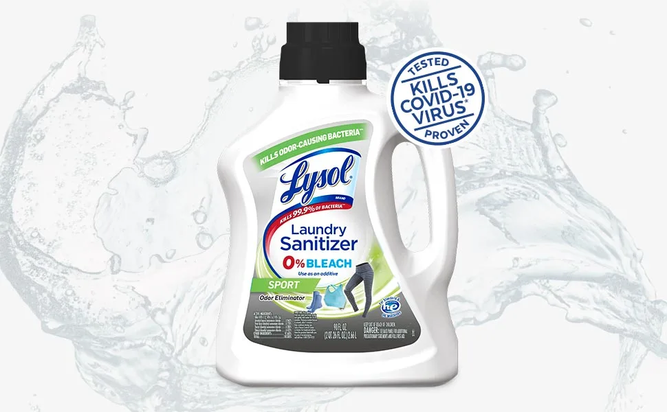 Lysol Sport Laundry Sanitizer Additive, Sanitizing Liquid for Gym Clothes and Activewear, Eliminates Odor Causing Bacteria, 90oz - Lysol LLS Sport 90oz