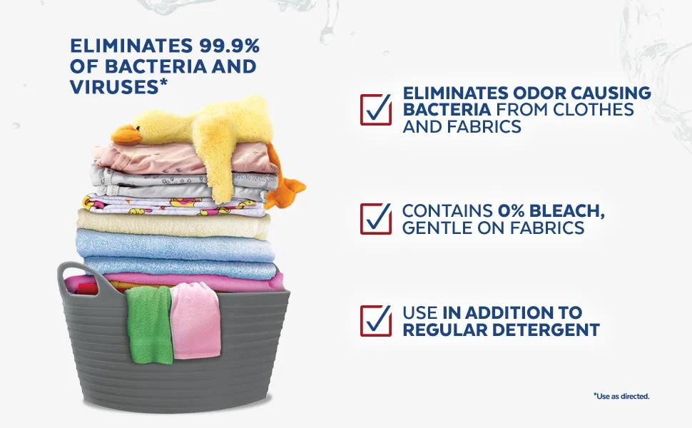 Lysol Laundry Sanitizer Additive, Sanitizing Liquid for Clothes and Linens, Eliminates Odor Causing Bacteria, Crisp Linen, 41oz - Lysol LLS Crisp Linen 41oz