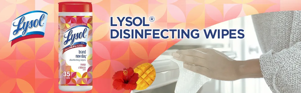 Lysol Disinfectant Wipes, Multi-Surface Antibacterial Cleaning Wipes, for Disinfecting and Cleaning, Mango and Hibiscus Scent, 35ct - Lysol Disinfecting Wipes