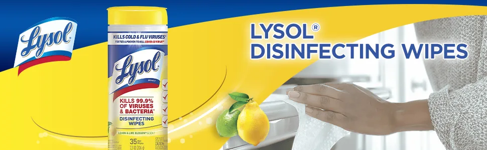 Lysol Disinfectant Wipes, For Disinfecting, Deodorizing, and Cleaning, Lemon & Lime Blossom, 35ct - Lysol Disinfecting Wipes