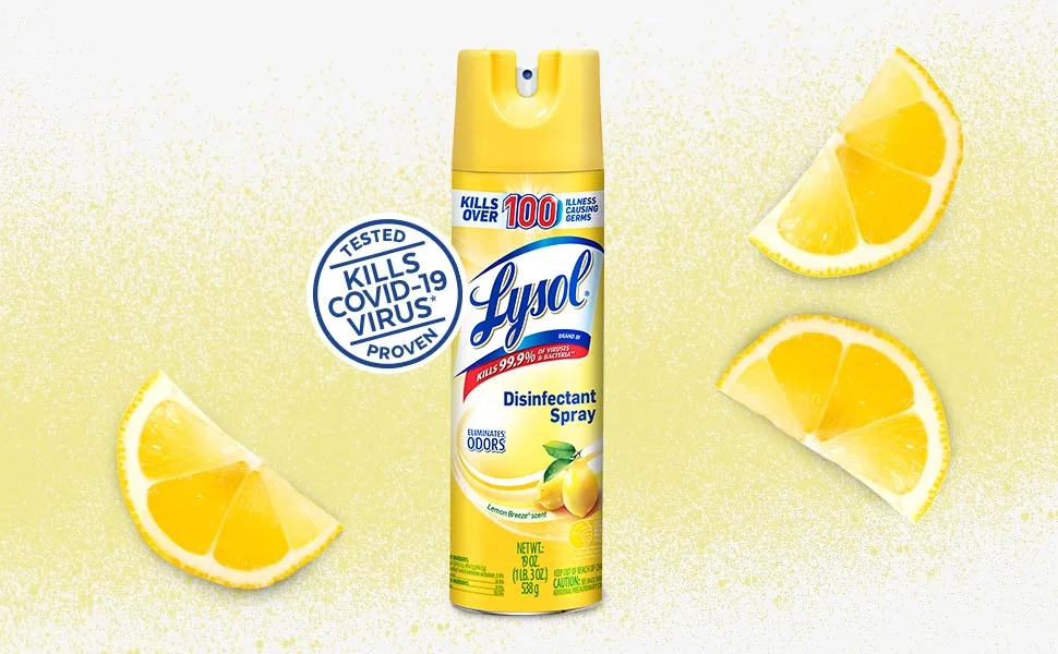 Lysol Disinfectant Spray, Sanitizing and Antibacterial Spray, For Disinfecting and Deodorizing, Lemon Breeze, 19 Fl Oz (Pack of 2), Packaging May Vary - LDS Lemon