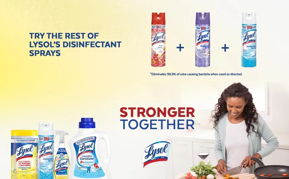 Lysol Disinfectant Spray, Sanitizing and Antibacterial Spray, For Disinfecting and Deodorizing, Lemon Breeze, 19 Fl Oz (Pack of 2), Packaging May Vary - LDS Lemon