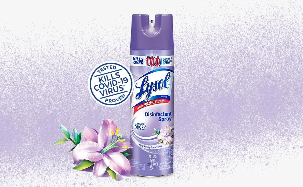 Lysol Disinfectant Spray, Sanitizing And Antibacterial Spray, For Disinfecting And Deodorizing, Early Morning Breeze, 19 Fl Oz (Pack Of 2), Packaging May Vary - Lysol Disinfectant Spray Early Morning Breeze