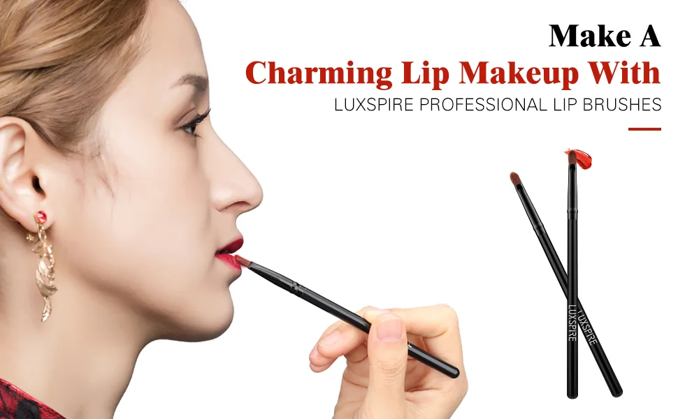 Luxspire Lip Brush Concealer Brushes 2 Pieces, Lipstick Gloss Brushes Applicators Eyeshadow Lip Liner Makeup Brush Cosmetics Make Up Tools, Small Make Up Brushes 2 Count (Pack of 1) - product information 7