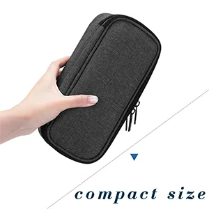 Luxja 2 Layers Insulin Case with an Ice Pack - Holds 6 Vials (10ml) or 2 Insulin Pens, Diabetic Bag with Supplies Storage Pockets, Black - insulin pen case