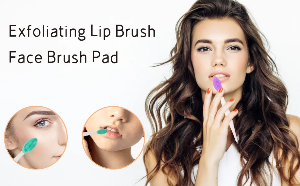 LUTER 6 pcs Silicone Exfoliating Lip Brush Double-Sided Soft Cleaning Beauty Tool for Smoother Skin and Lip Assorted Colors - product information 2
