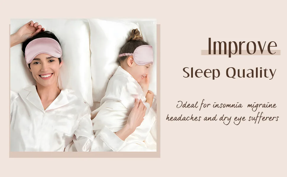 LULUSILK Mulberry Silk Sleep Eye Mask Blindfold with Elastic Strap Headband, Soft Eye Cover Eyeshade for Night Sleeping, Travel, Nap(Pink) - Smooth surface and elastic band will bring you softness and comfort