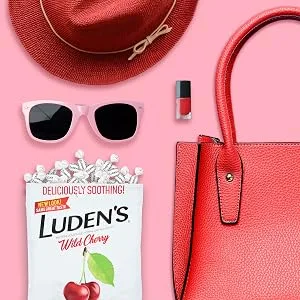Luden's Wild Cherry Throat Drops | Deliciously Soothing | 30 Drops | 1 Bag - Luden