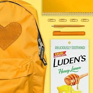 Luden's Wild Cherry Throat Drops | Deliciously Soothing | 30 Drops | 1 Bag - Luden