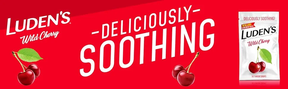 Ludens Deliciously Soothing Throat Drops, Wild Cherry Flavor, 90 Count - Luden