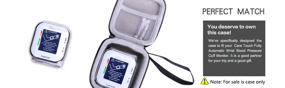 LTGEM EVA Hard Storage Case for Care Touch Fully Automatic Wrist Blood Pressure Cuff Monitor - Travel Protective Carrying Storage Bag - LTGEM Hard Case for Care Touch Fully Automatic Wrist Blood Pressure Cuff Monitor
