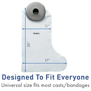 Low Pressure Seal Waterproof Cast Cover for Shower by TKWC Inc - #4738 - Low Pressure Seal - Watertight Foot Protector - Cast Cover Dimensions