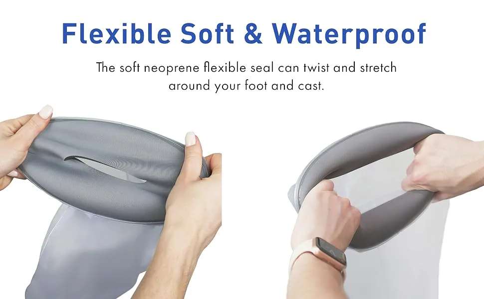 Low Pressure Seal Waterproof Cast Cover for Shower by TKWC Inc - #4738 - Low Pressure Seal - Watertight Foot Protector - Fleible Soft Waterproof