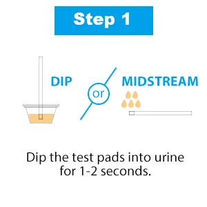 LotFancy UTI Test Strips 150ct, 3-in-1 Urine Test Strips for Leukocyte Nitrite and PH Testing, Accurate Results in 1 Minute, Medical Grade Home Test - product information 5