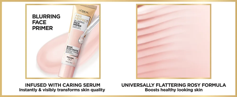 L'Oreal Paris Age Perfect Blurring Face Primer, Infused with Caring Serum, 1 fl. oz. - pore minimizing primer, moisturizing primer, makeup base, primer for fine lines, anti age primer