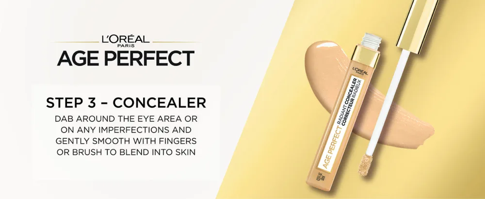L'Oreal Paris Age Perfect 4-in-1 Tinted Face Balm Foundation with Firming Serum, Light 10, 0.61 Ounce - age perfect concealer step 3