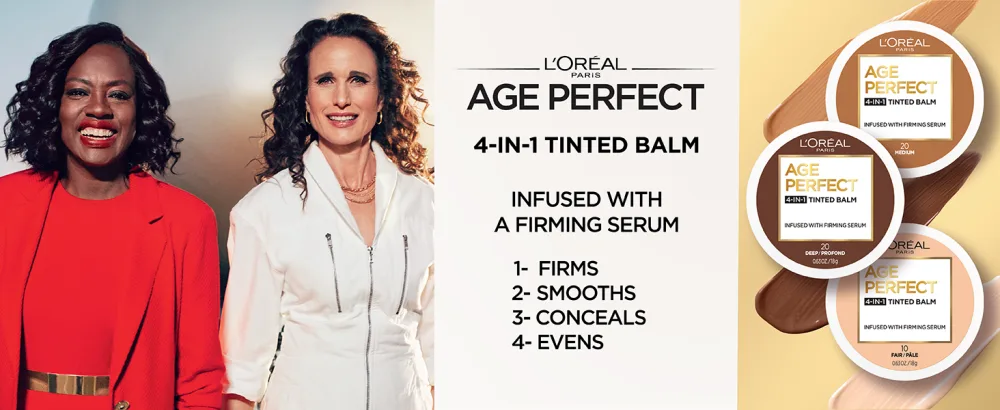 L'Oreal Paris Age Perfect 4-in-1 Tinted Face Balm Foundation with Firming Serum, Light 10, 0.61 Ounce - age perfect tinted face balm