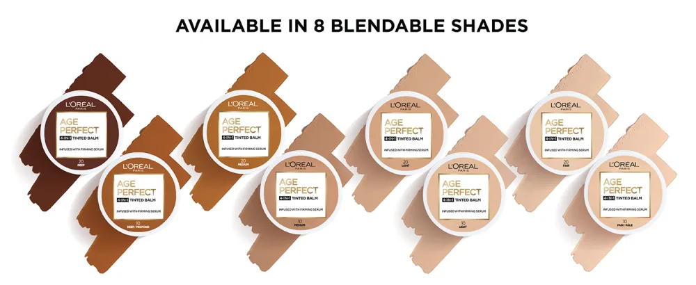 L'Oreal Paris Age Perfect 4-in-1 Tinted Face Balm Foundation with Firming Serum, Light 10, 0.61 Ounce - in 8 blendable shades