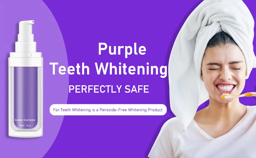 FJNATINH Purple Toothpaste for Teeth Whitening Color Corrector Toothpaste 30ml 1 Fl Oz (Pack of 1) - Purple Teeth Whitening