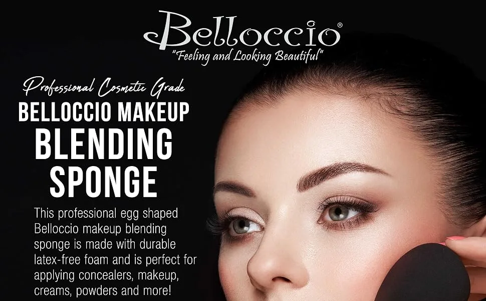 Belloccio Egg Shaped Latex Free Makeup Sponge - Pack of 6 Sponges - Belloccio Professional Cosmetic Grade Belloccio Makeup Blending Sponge