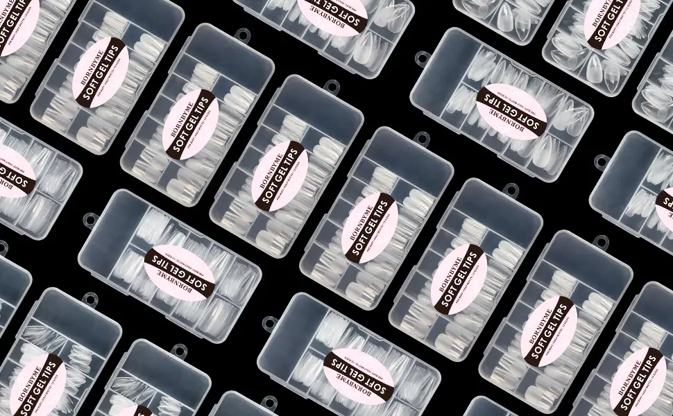 Soft Gel Nail Tips Long Stiletto 120PCS Pre Buff Full Cover Nail Extenison Tips Half Matte Gel X Nail Tips BORNBYME - nail tips