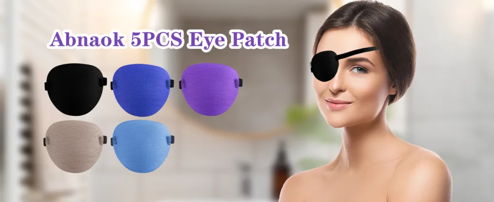 Abnaok 5PCS Eye Patch Super Soft Eye Patches Adjustable Medical Eye Patch for Adults and Kids Amblyopia Lazy Eye Patches for Left or Right Eyes - Eye Patch