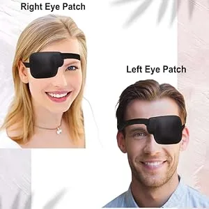 2Pcs 3D Eye Patches for Adults Adjustable Medical Eyepatch for Lazy Eye Large Black(Left and Right) - eye patch for left right eye