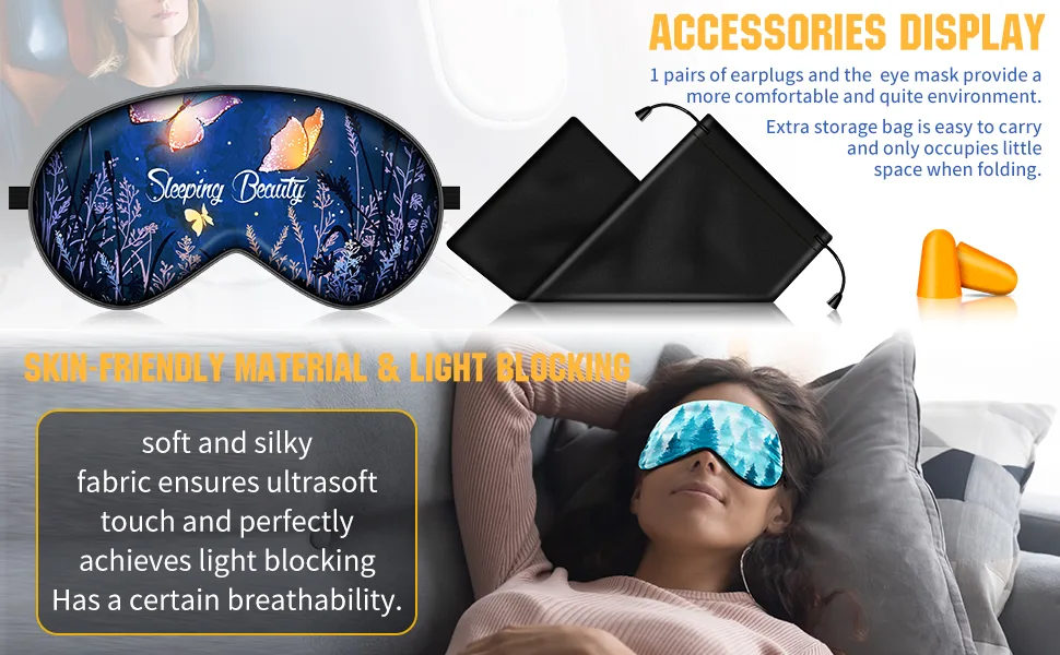 BVYA 3 PCS A Set Silk Sleep Mask Eyes Mask Mulberry Silk Soft Adjustable Strap Eye Cover (I SERIES) - product information 34