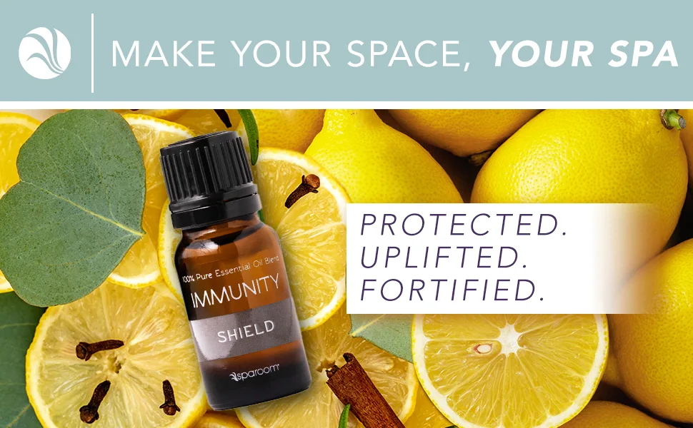 SpaRoom Aromatherapy 100% Pure Undiluted Essential Oil Shield Immunity Blend 10 mL Immunity 10 mL 0.33 Fl Oz (Pack of 1) - Essential Oil - 10 mL - Immunity