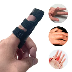 Upgraded Finger Splints (4Pcs) Trigger Finger Splint Finger Brace with 3 Fixing Strap for Mallet Finger Broken Finger Protector Knuckle Immobilization Straightening Support Arthritis Pain Relief Black - Trigger Finger Pain Relief