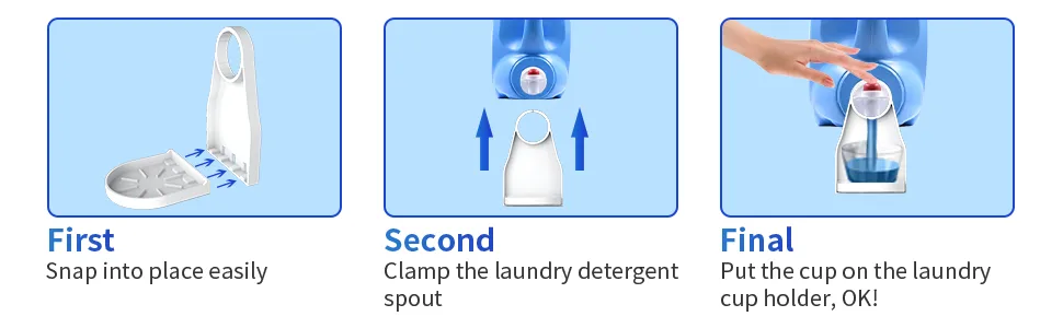  2 Pack Laundry Detergent Cup Holder Detergent Drip Catcher Laundry Organizer Clip Tight on Laundry Bottle Spouts No More Leaks or Mess with Detergent and Fabric Softener in Laundry Room - Laundry Detergent Holder