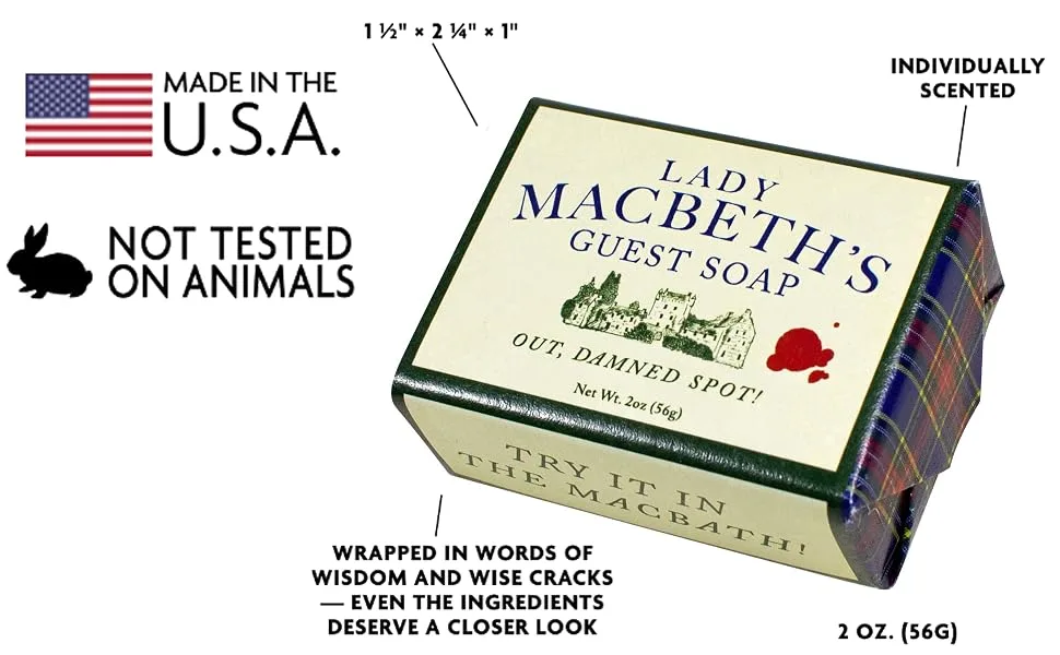 Shakespeare Lady Macbeth's Guest Soap - Made in the USA - Soap - Lady Macbeth