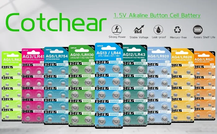 Cotchear 10pcs 1.5V AG10 Alkaline Battery 189 389 AG10 LR1130 LR54 V10GA Battery Alkaline Button Coin Cell Batteries - product information 27