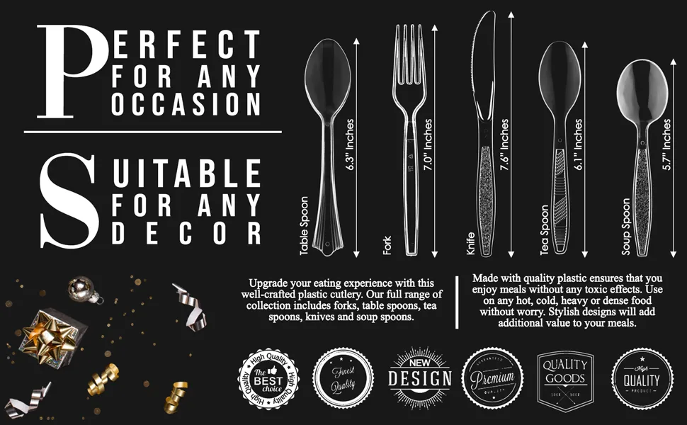 Lonezo 150 Count Plastic Forks Heavy Duty - Clear Forks Plastic Disposable 150 Count Clear Forks - Family