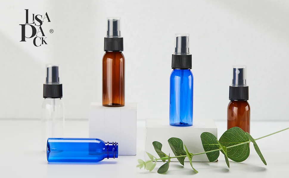 LISAPACK 1oz Small Plastic Spray Bottle (12 Pack) Empty Mini Fine Mist Travel Size Atomizer Tiny Sprayer for Little Perfume Water Cologne Alcohol Samples (Clear 30ml) Clear (12pcs) - mini spray bottles
