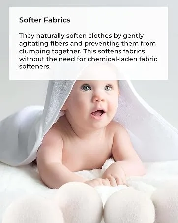Wool Dryer Balls by LUXURY ESSENTIALS: 4-Pack Premium Natural Fabric Softener for Sustainable Laundry Care and Enhanced Softness - baby1