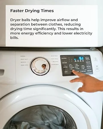 Wool Dryer Balls by LUXURY ESSENTIALS: 4-Pack Premium Natural Fabric Softener for Sustainable Laundry Care and Enhanced Softness - drying times
