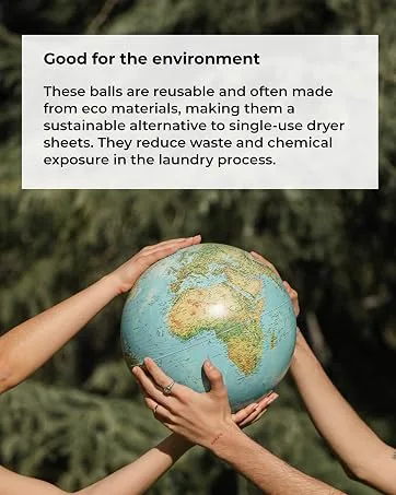 Wool Dryer Balls by LUXURY ESSENTIALS: 4-Pack Premium Natural Fabric Softener for Sustainable Laundry Care and Enhanced Softness - environment