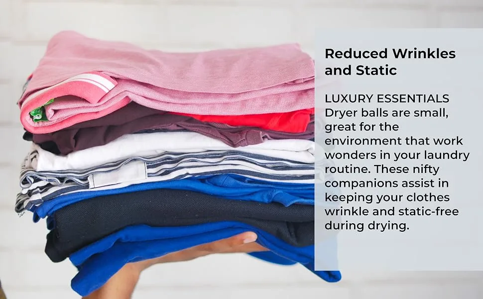 Wool Dryer Balls by LUXURY ESSENTIALS: 4-Pack Premium Natural Fabric Softener for Sustainable Laundry Care and Enhanced Softness - static free 2
