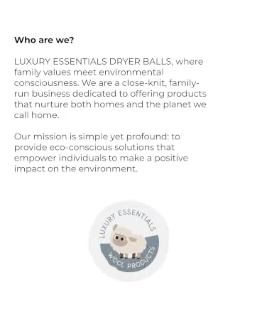 Wool Dryer Balls by LUXURY ESSENTIALS: 4-Pack Premium Natural Fabric Softener for Sustainable Laundry Care and Enhanced Softness - who are we