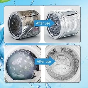 Washing Machine Cleaner Descaler 30 pack Deep Cleaning Tablets For HE Front Loader & Top Load Washer Septic Safe Eco-Friendly Deodorizer Clean Inside Drum And Laundry Tub Seal 12 Month Supply - Before after