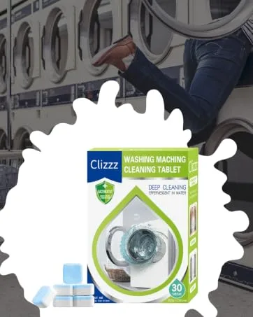 Washing Machine Cleaner Descaler 30 pack Deep Cleaning Tablets For HE Front Loader & Top Load Washer Septic Safe Eco-Friendly Deodorizer Clean Inside Drum And Laundry Tub Seal 12 Month Supply - cliz