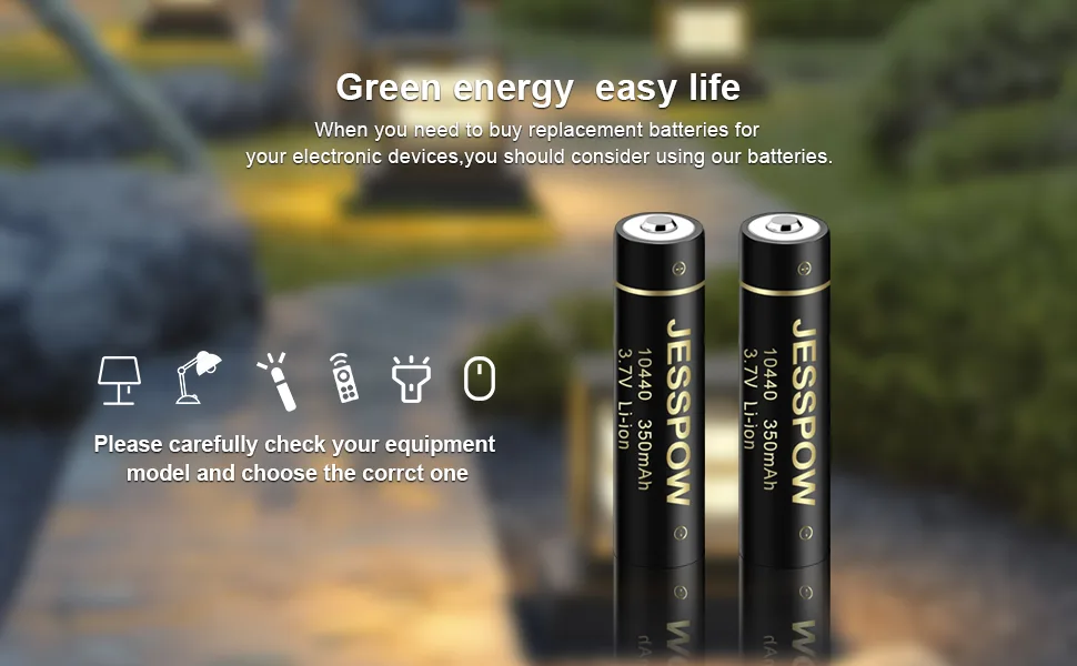 10440 Rechargeable Battery 10440 Li-ion Rechargeable Batteries 3.7V 350mAh for LED Flashlight Torch 4 Pack - 3.7V Battery