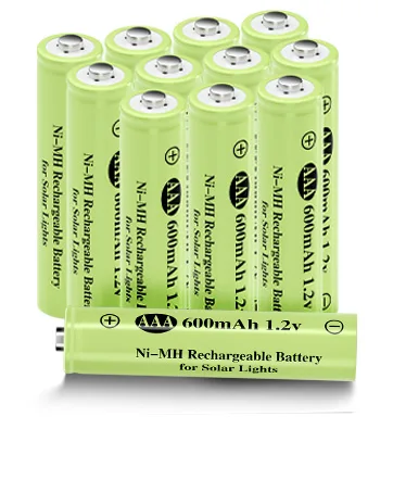 AAA 1.2v Ni-MH Rechargeable Batteries Triple A 600mAh 1.2V Low Self-Discharge Solar Battery for Outdoor Solar Lights Solar String Light (AAA 600mAh -12pack) AAA 600mAh 12Pack - aaa600