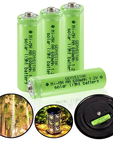 Rechargeable AA Batteries NIMH 1.2V Double A 1000mAh Batterie Pre-Charged Solar Battery for Solar Light Replacement Remotes Flashlight Household Devices 8 Pack White - solar rechargeable AA batteries battery